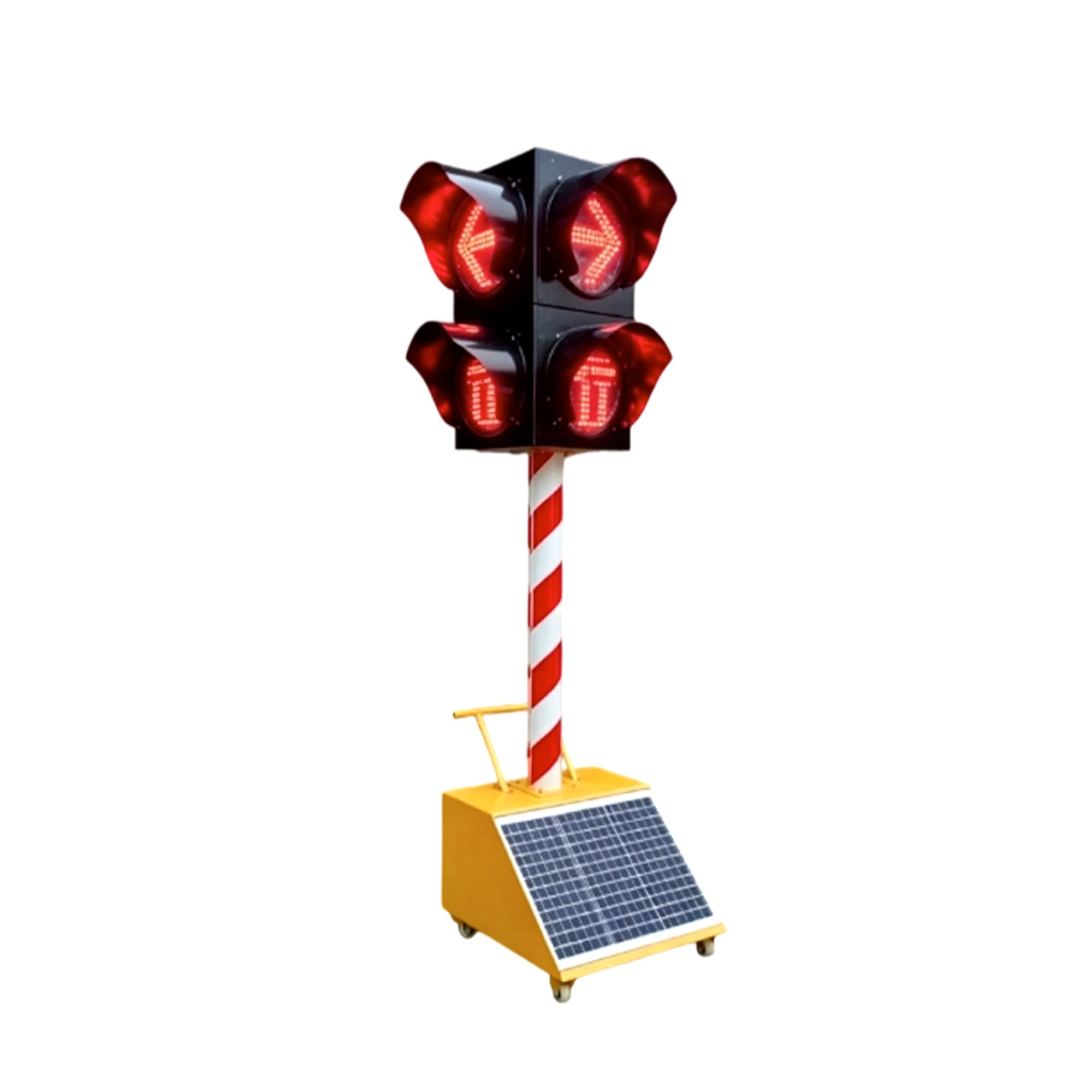 Four-Way Two-Tier Arrow Solar Traffic Signal
